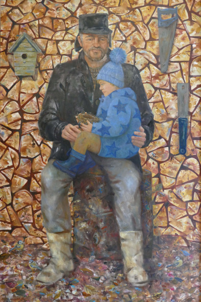 Ölgemälde " Im Holz"